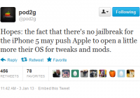 Pod2g: Open iOS 7 is The Best Method To Use Tweaks and Mods Without Jailbreak for iPhone 5