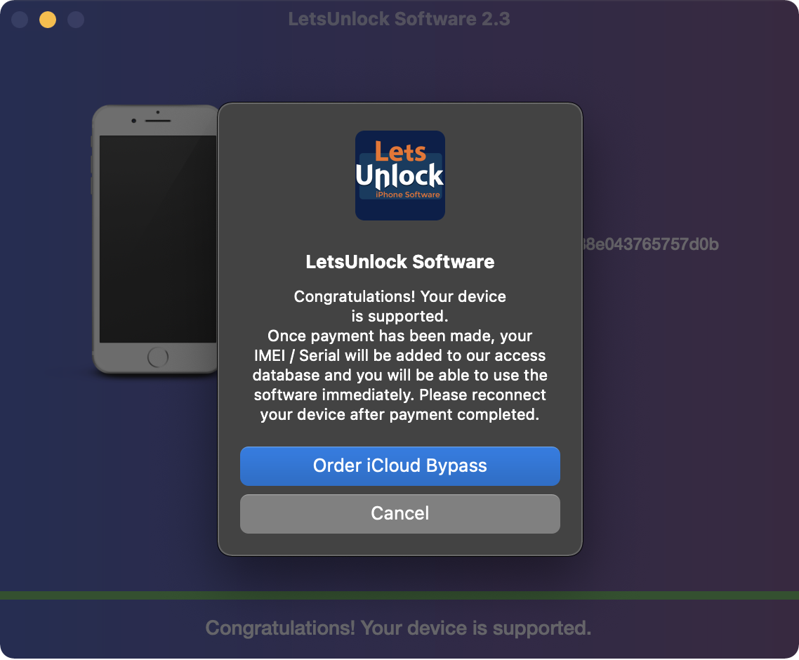 Order bypass iCloud activation lock 
