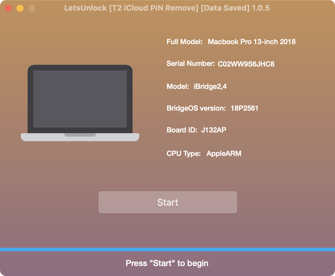 Step:4 Start to bypass iCloud MacOS System Pin Lock Code