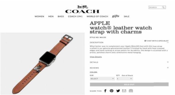 Unannounced Apple Watch Coach Bands Listed as Sold Out