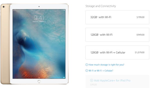 iPad Pro Buy Online in U.S.: Apple Store Price