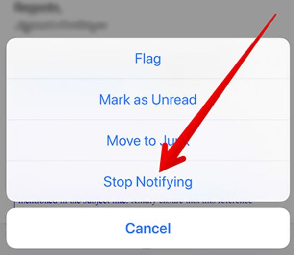 Disable Email Reply Notifications on iOS 11