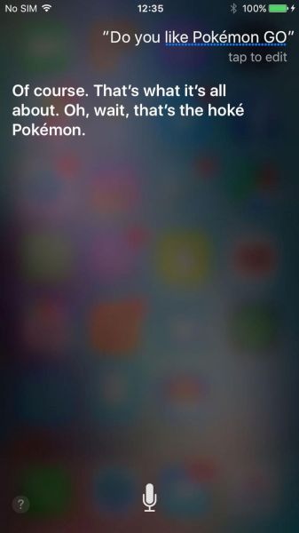 Siri Pokemon Go Question