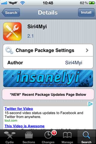 Siri4Myi Cydia Tweak for Older iDevices