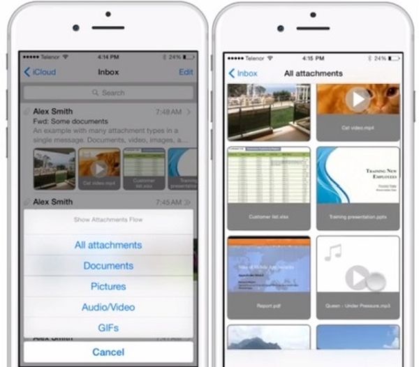 How to View Email Attachments from List of Messages on iOS 9