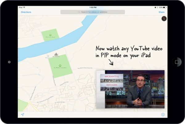 How to Use Picture in Picture iOS 9 Mode for YouTube Videos on iPad