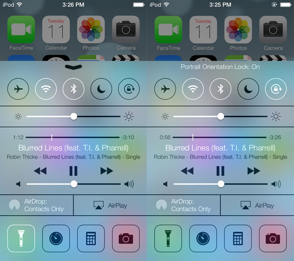 Control Center on iOS 7