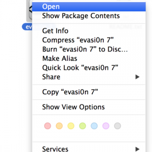 evasi0n7 App on Mac OS X