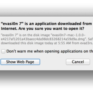 evasi0n 7 App Warning
