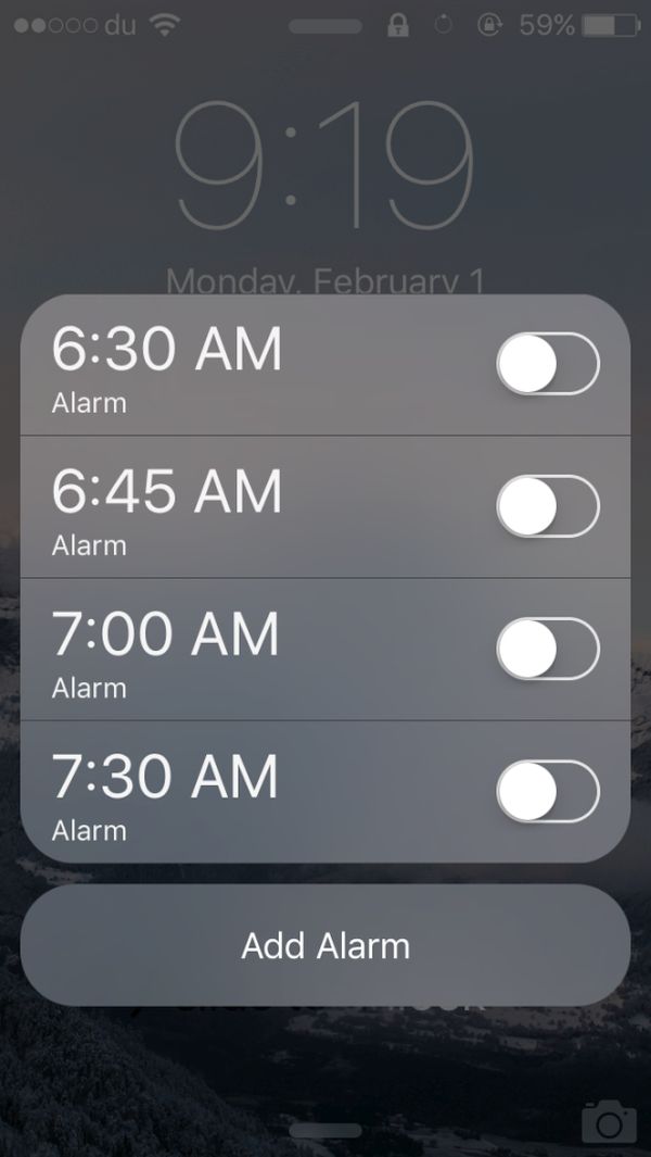 Fun Cydia Widgeets for iOS 9: Set Alarm From Anywhere on iPhone
