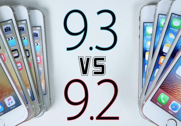 Compare iOS 9.3 and iOS 9.2 by Speed Test