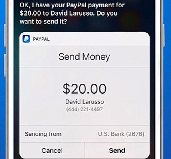 iPhone PayPal Siri iOS 10.2 Feature