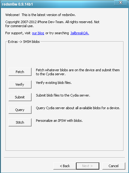 Backup iPhone SHSH Blobs Using Redsn0w 0.9.14b1 [How to]